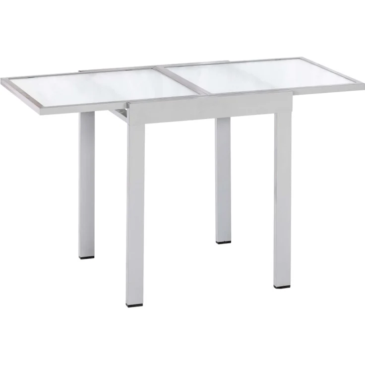 Amalfi Set 3tlg, 2 Klappsessel, Balkonausziehtisch 65 (130) x 65 cm matte Glasplatte, schwarz – Bild 5