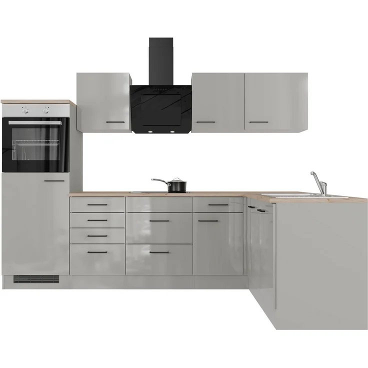 Flex-Well Küchenzeile Lund, wahlweise mit E-Geräten, Stellbreite 280x170 cm – Bild 5