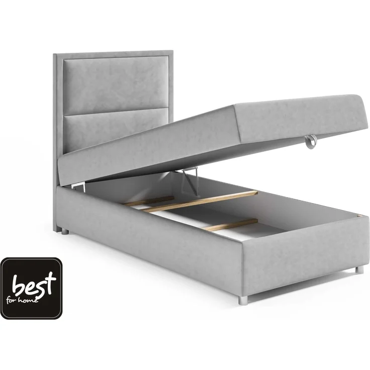Best for Home Boxspringbett K11 SINGLE mit Bettkasten (Grau 90x200) – Bild 7