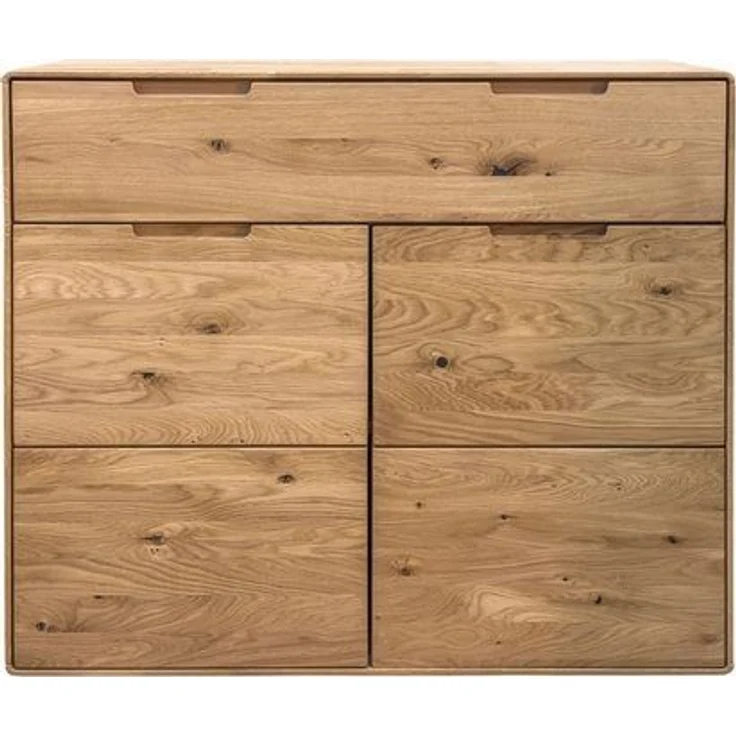 Kommode >KM-0663< 2 Türen, 1 Schub, Wildeiche massiv geölt - 100x91x40cm (BxHxT) – Bild 4