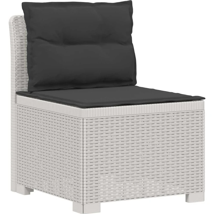 vidaXL 6-Sitzer Garten Sofa mit Kissen Rattan Look PP Weiß 3444131 – Bild 4