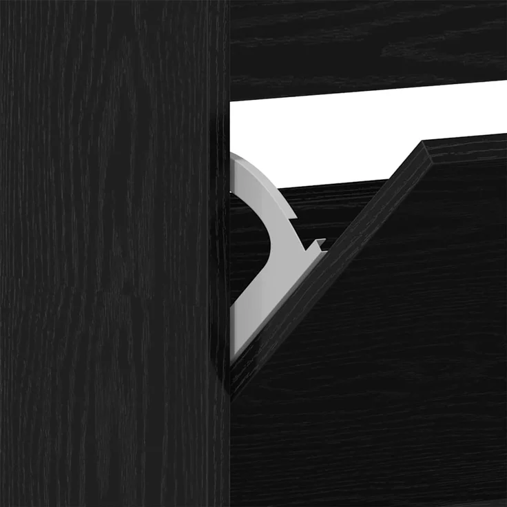 vidaXL Schuhschrank mit Regal Schwarz Eichen-Optik 80 x 21 x 163,5 cm 3334027 – Bild 8