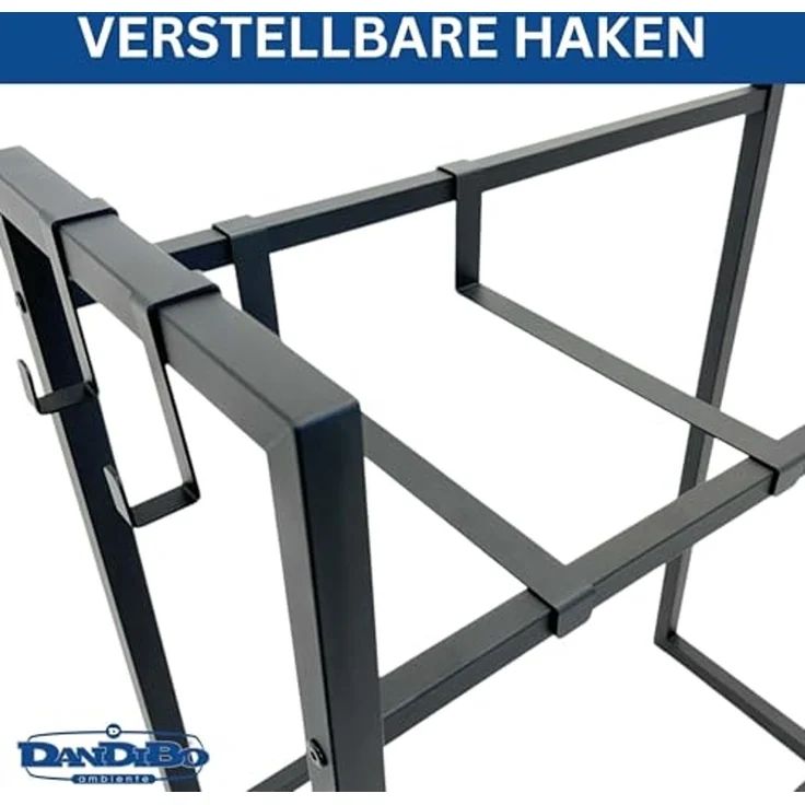 DanDiBo Getränkekistenregal 4 Kisten mit Gitter Haken Schmal Metall 96597 Getränkeregal Kistenregal Getränkekistenhalter – Bild 7