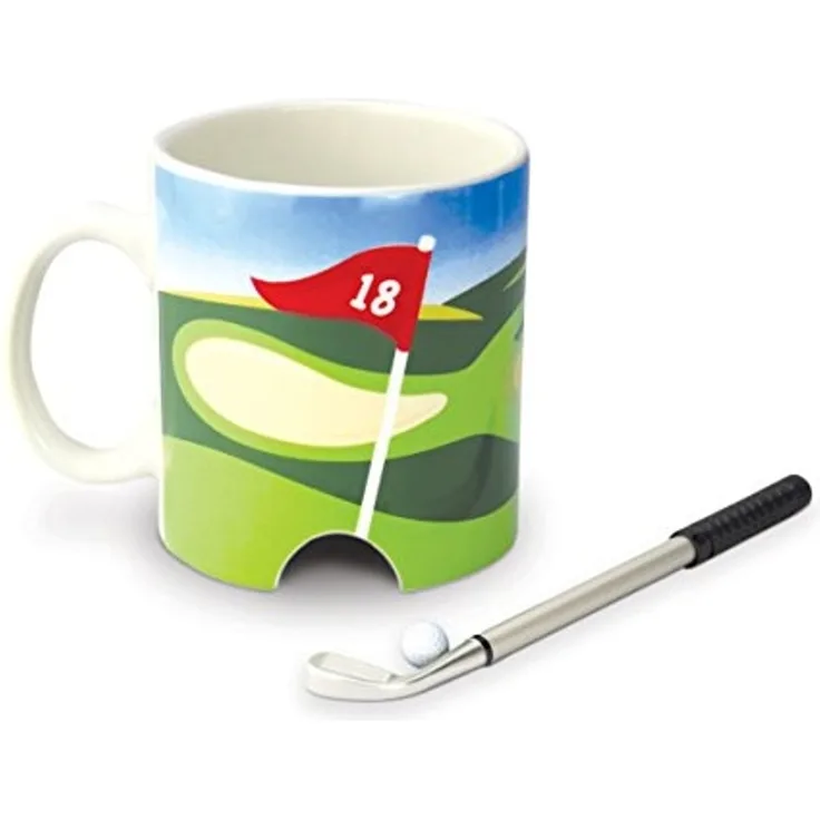 Winkee Becher Sport Kaffeebecher Golf, Keramik, ca. Ø 8 x 10 cm, für ca. 300 ml