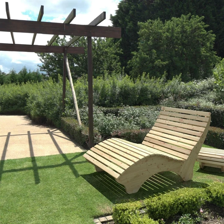 Relaxliege "Ruhe-Vroni" (Lärche) 2-teilig stehend Breite 140 cm – Bild 7