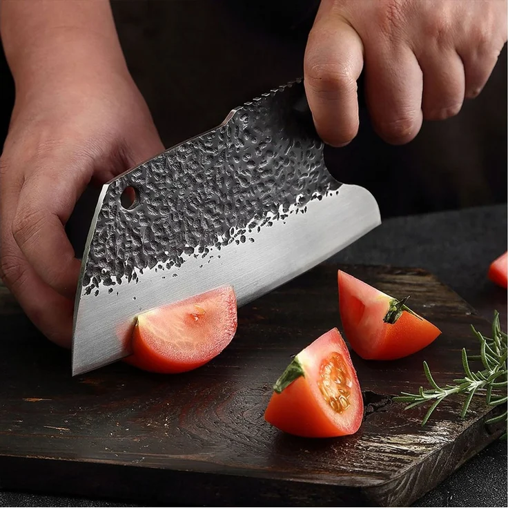 Exklusives Rustikales Hack- und Fleischeresser mit scharfe Klinge, robusten Griff. Perfekt in Ihrer Küche, beim Camping und Grillen – Bild 5