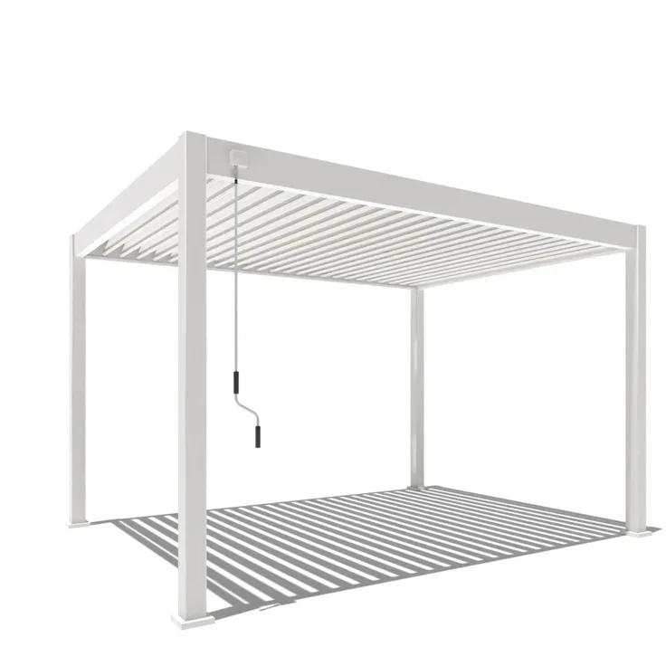 Weide Deluxe | Pergola Voll Aluminium freistehend | 3 x 4 M | Lamellendach weiß