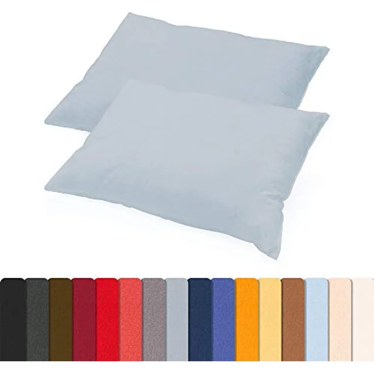 aqua-textil Classic Line Kissenbezug 2er-Set 48x74 Silbergrau Baumwolle Kissen Bezug Reißverschluss Jersey Kissenhülle – Bild 3