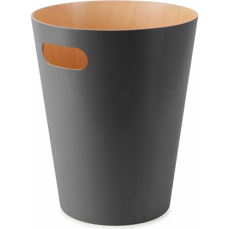 Umbra Woodrow Abfalleimer, Abfall Eimer, Abfallkorb, Papierkorb, Holz, Anthrazit, 7. 5 L, 082780-618