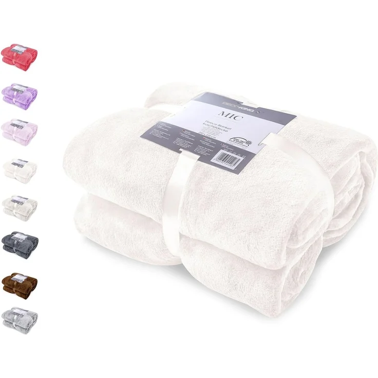 DecoKing Kuscheldecke 70x150 cm Ecru Decke Microfaser Tagesdecke Fleece weich sanft kuschelig weich sanft kuschelig Ivory Elfenbein Mic