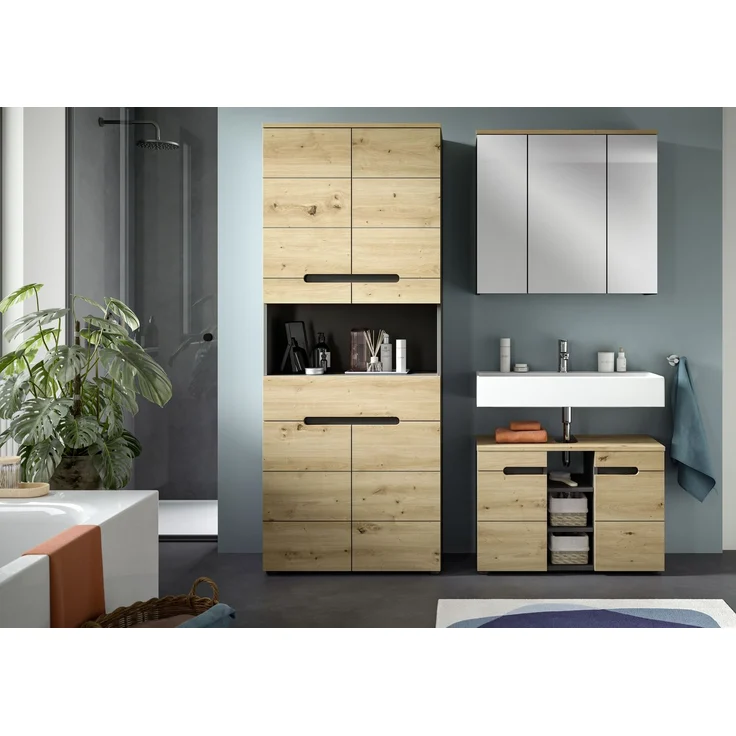 Xonox Canu Badkombination (B/H/T: 171x193x34 cm) in Basalt grau Nachbildung und Artisan Nachbildung – Bild 6