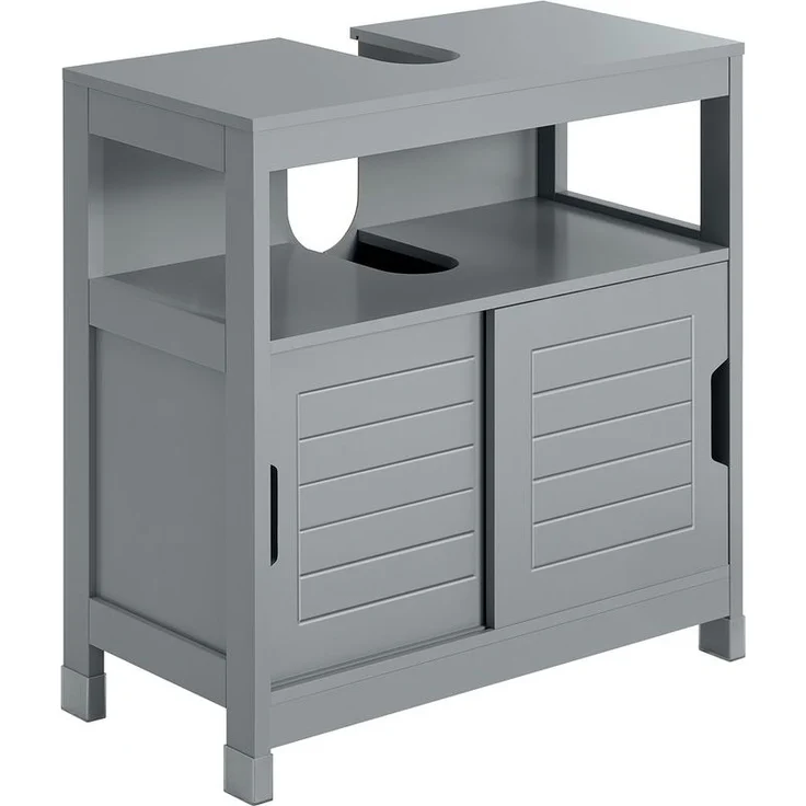 SoBuy FRG128-SG Waschbeckenunterschrank, MDF, Lackiert, Grau, 60 x 60 x 30 cm – Bild 1