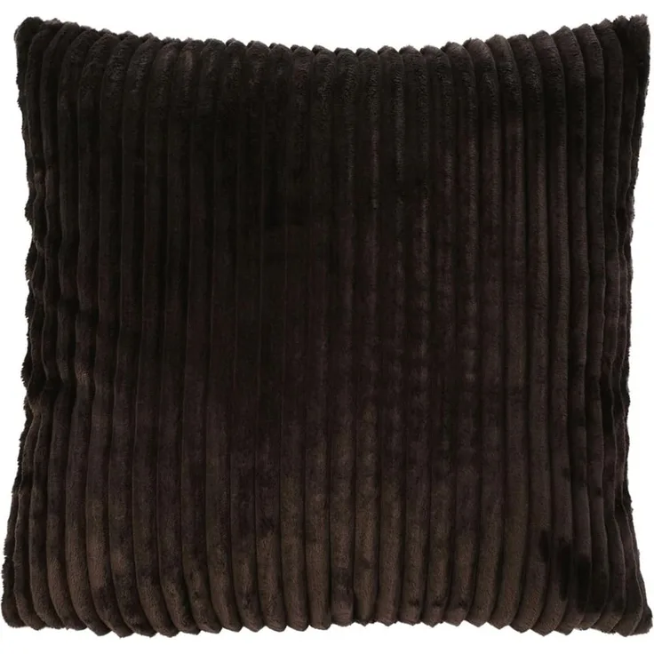 Gözze - Kuschelweicher Kissenbezug in Cord Optik, 2er Set, 50x50 cm - Dunkelbraun
