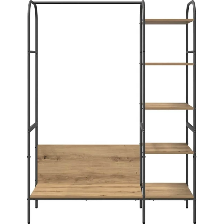 vidaXL Kleiderständer mit Regal Beige 120 x 44 x 160 cm Holzwerkstoff 868450 – Bild 4