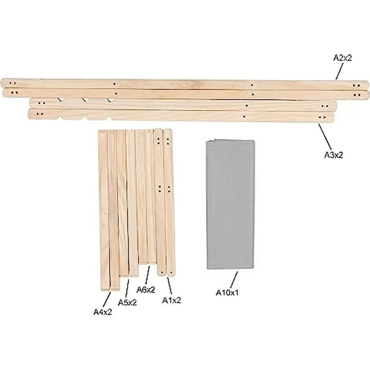 Melko Klappbarer Strandstuhl Holz Garten Sonnenliege mit verstellbarer Rückenlehne, Hellblau – Bild 4