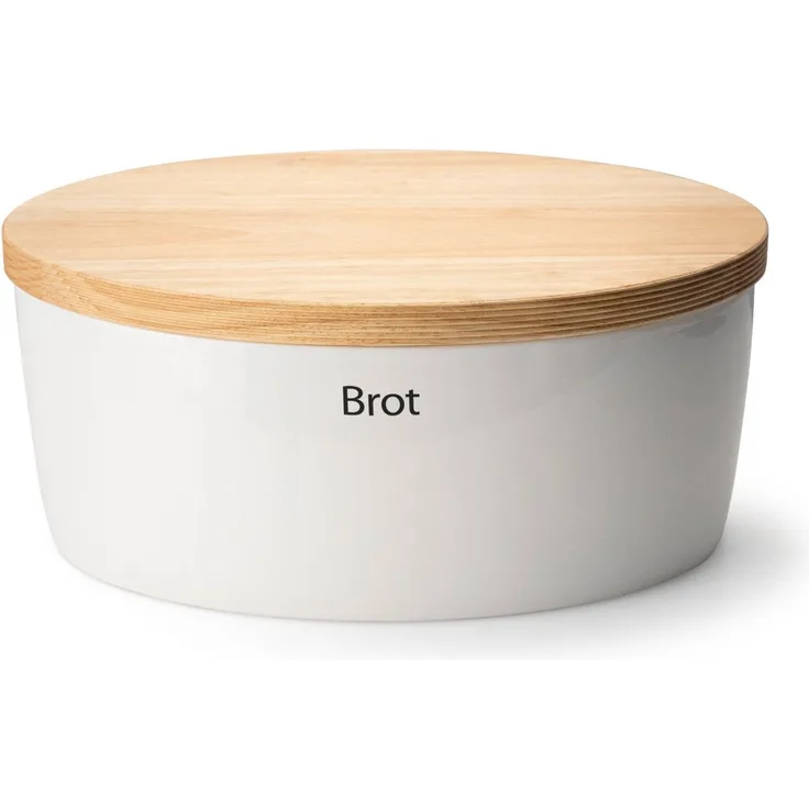 Continenta Brotkasten, Keramik, (1-tlg), Brottopf, mit Holzdeckel, auch als Brotschneidbrett nutzbar