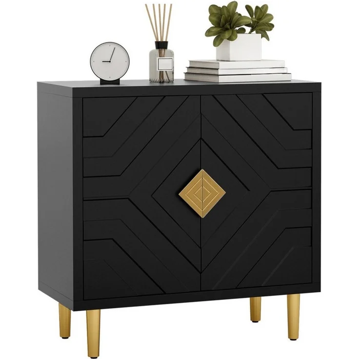 HOLTICO Sideboard Schrank für Wohnzimmer, Küche, Schlafzimmer (1 St), Kommode mit 2 Türen, Küchenschrank, Aufbewahrungsschrank – Bild 1