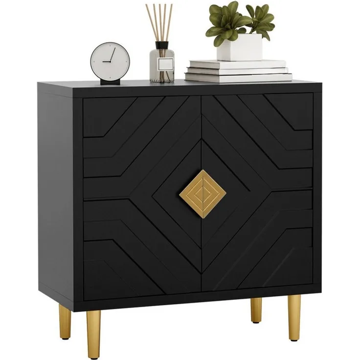 HOLTICO Sideboard Schrank für Wohnzimmer, Küche, Schlafzimmer (1 St), Kommode mit 2 Türen, Küchenschrank, Aufbewahrungsschrank