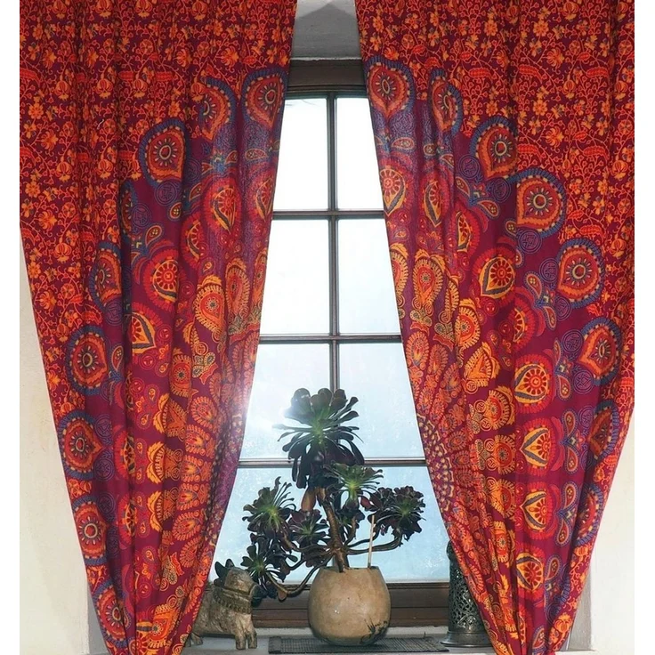 Guru-Shop Vorhang Boho Vorhänge, Gardine (1 Paar) mit Schlaufen,.. – Bild 4