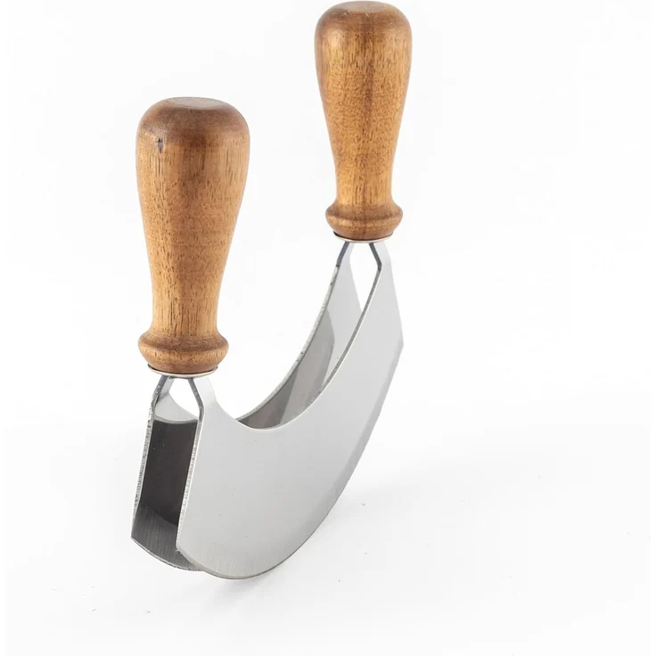 Hanseküche Wiegemesser Wiegemesser mit Brett – FSC®-zertifiziert, Nachhaltig, Ergonomisch Geformt, Langlebig – Bild 5