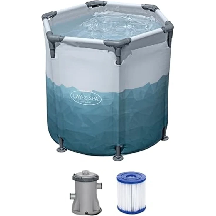 Bestway Eisbad LAY-Z-SPA Glacial Dip mit Filterpumpe, Komplett Set, Ø 90x80 cm – Bild 1
