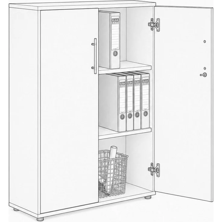 BMG Möbel Aktenschrank Office Edition Schrankwand 1 niedrig abschließbar, in verschiedenen Farben – Bild 4