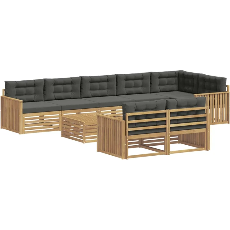 vidaXL Outdoor-Sofagarnitur 9 stk. 8-Sitzer Weiß und Anthrazit 3390722 – Bild 2