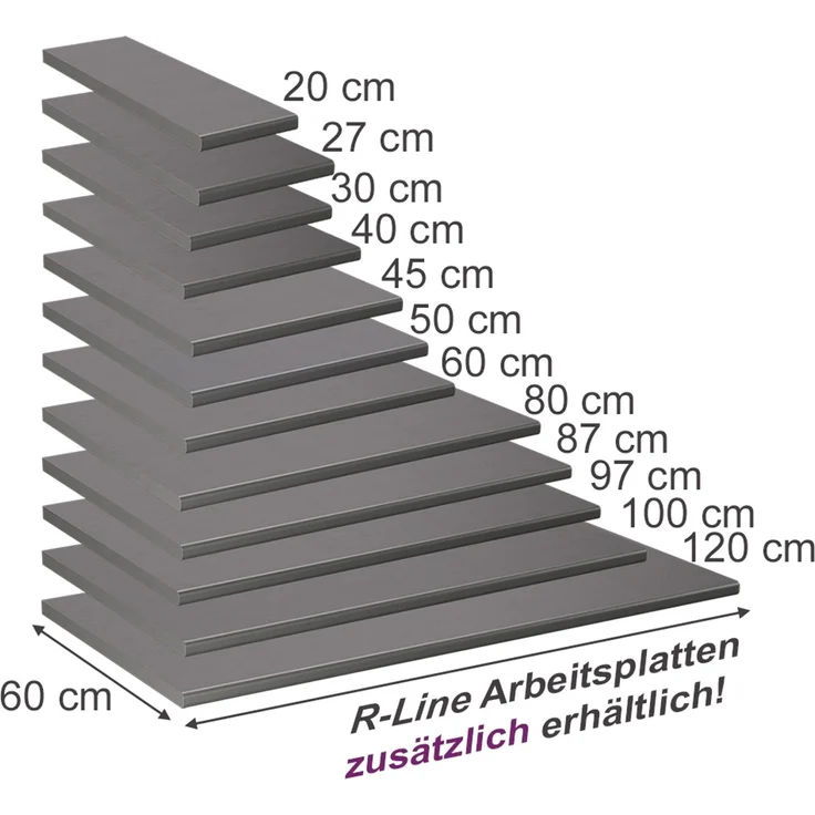 Küchenarbeitsplatte R-Line Platin 45 cm Vicco – Bild 2