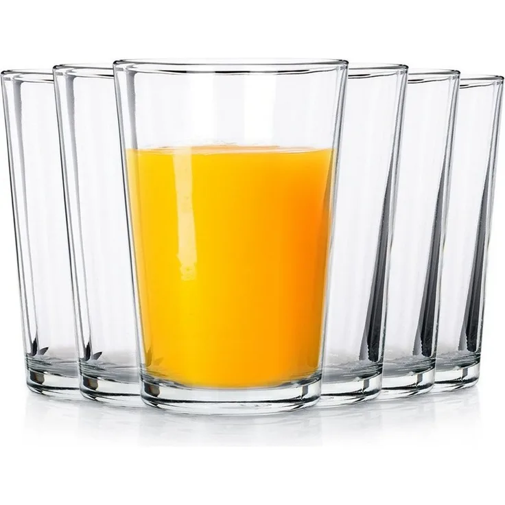 Vilde Gläser-Set Trinkgläser 200ml aus dickem Glas in klassischer Form, 6-tlg, Glas, spülmaschinengeeignet, für Säfte, 6 Stück