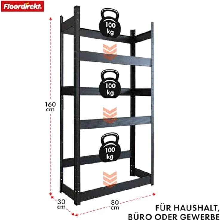 KARAT Getränkekistenregal für 6 Kisten - 160 x 80 x 30 cm - Getränkeregal, Kastenregal für Getränkekisten, Flaschenregal, Kastenständer - Regal für Getränkekästen (Osaka) – Bild 3