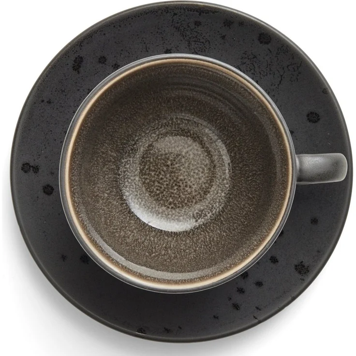 Bitz Geschirr-Set Tasse mit Untertasse black/dark blue 0,24 l Set4, Steinzeug, Tasse mit Untere-Set 24 cl 4 Stck Steinzeug Schwarz/Dunkelbl – Bild 3