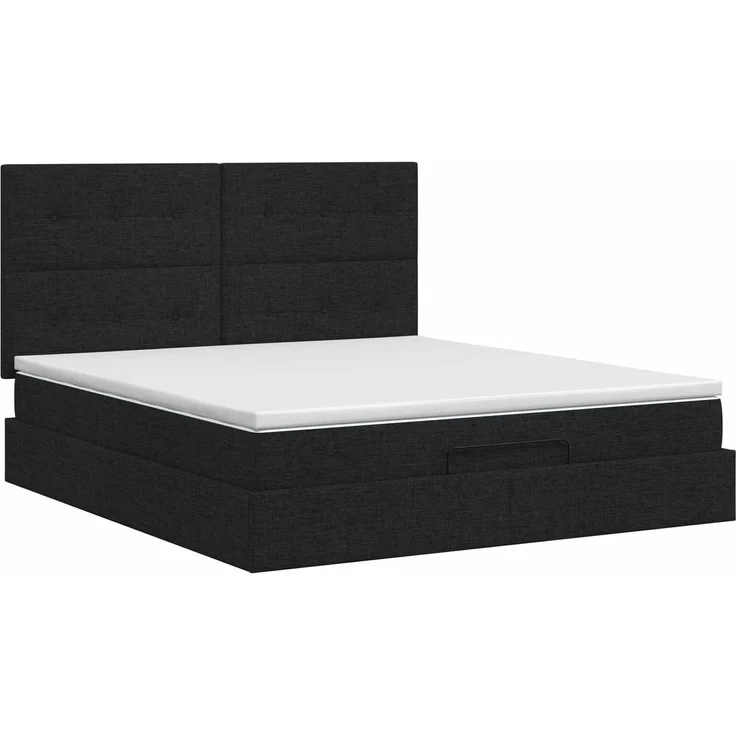 vidaXL Ottoman Bett mit Matratze Schwarz 180 x 200 cm Stoff 3457510 – Bild 8