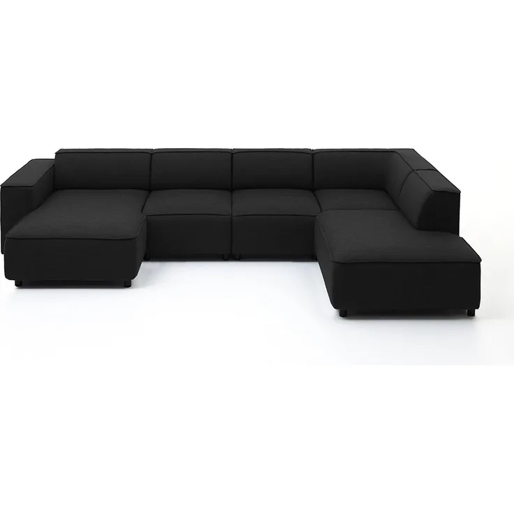 Atlantic Home Collection Bulky Wohnlandschaft, Stoff, Anthrazit, 195 x 324 x 70 cm