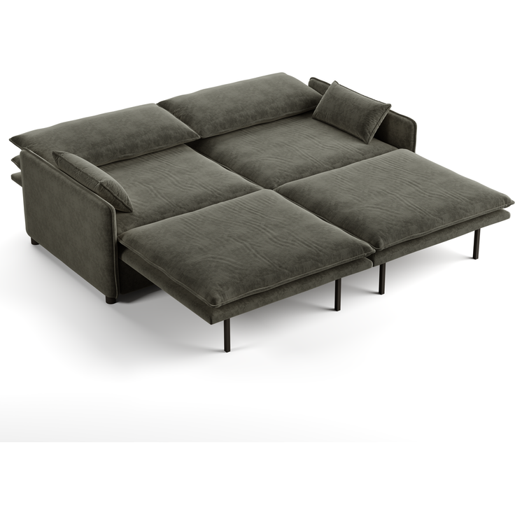 DESVIAE Schlafsofa 3-Sitzer Dunkelgrau aus Chenille – 206x86x91 cm – Bettkasten, verstellbare Rückenlehne – Bild 8