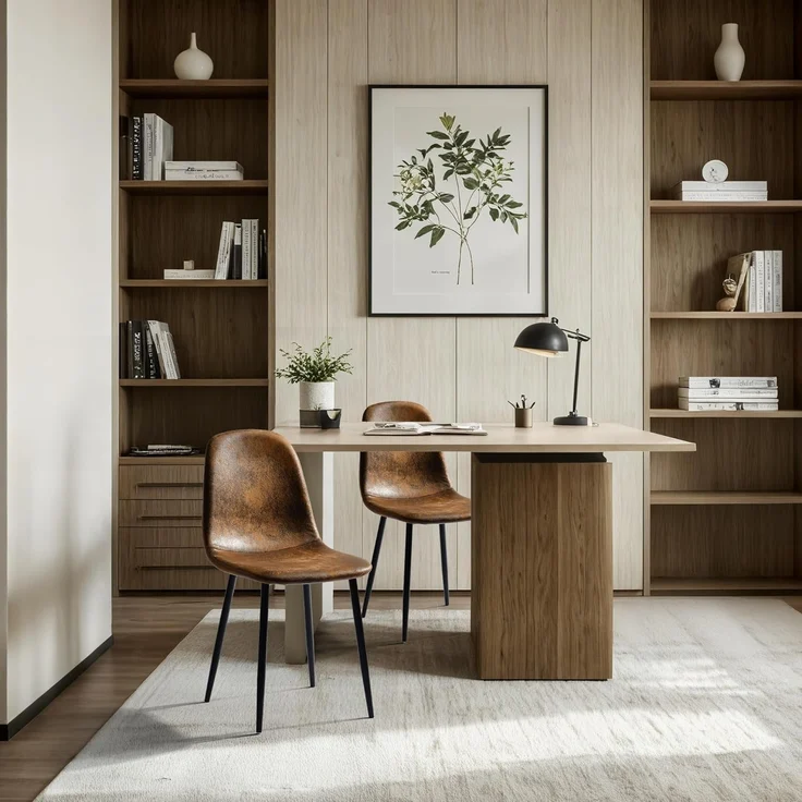 FurnitureR Bürohocker Set 4er - Höhenverstellbar, Braunes Veloursimitat, Metallkreuzfuß, Drehbar, Hocker für Werkbank & Arbeitsplatz – Bild 3