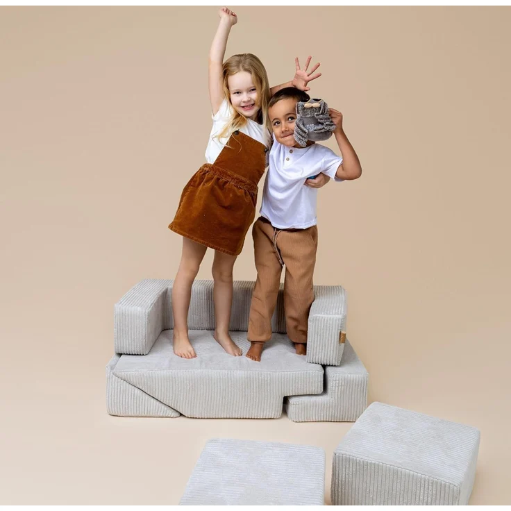 MEOWBABY Modulares Sofa für Kinder - Weiche Schaumstoffbausteine zum Spielen, Velvet, Rosa – Bild 6