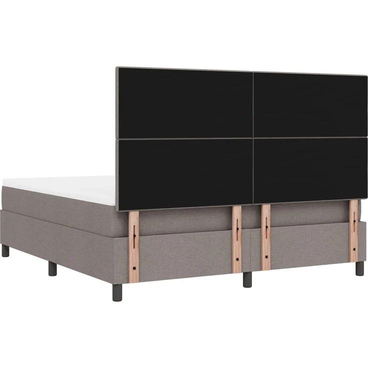 vidaXL Boxspringbett mit LED-Lichtleisten Taupe 180 x 200 cm Stoff 3342890 – Bild 5