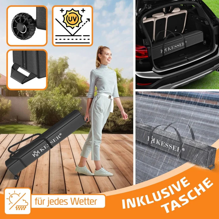 KESSER® Faltpavillon mit Tasche, ohne Beleuchtung, wasserdicht und UV-Schutz 50+, Metall / Polyester grau, 300x300 cm – Bild 8