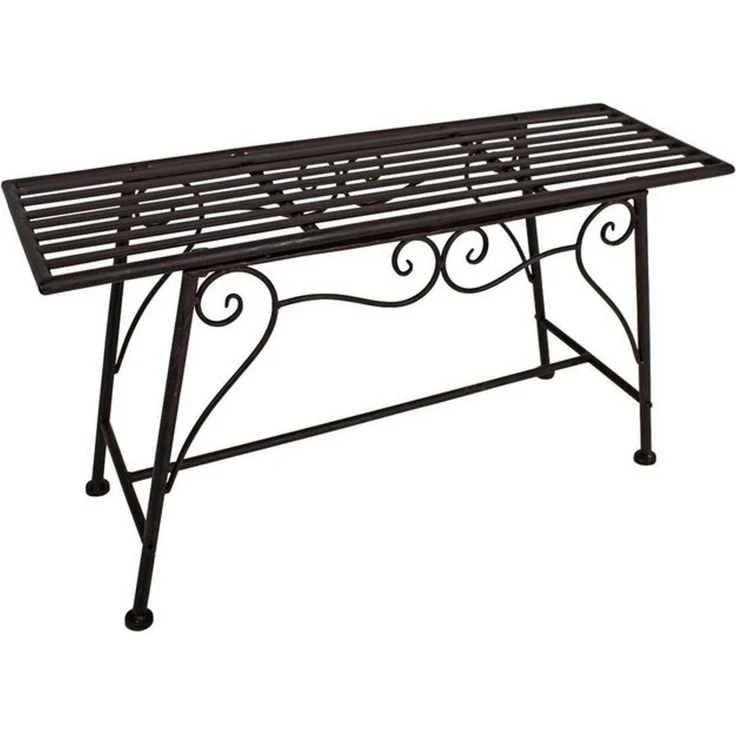 Gartenbank LORIN dunkelbraun lackiert, Rost-Optik – Bild 4