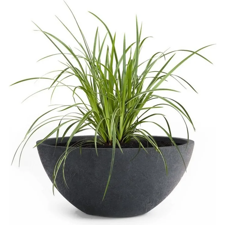 Pflanzwerk® Pflanzschale Pflanzkübel BOWL Frostbeständige Premium Blumenschale mit Lotus-Effekt, Fiberglas - Handgefertigt - Rund - Frostbeständig