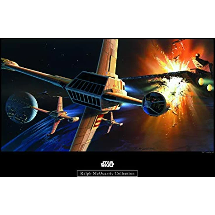 Komar Wandbild Star Wars Classic RMQ Endor Orbit War, Kunstdruck 50x40 cm, für Kinderzimmer und Jugendzimmer, kein Rahmen, hochwertiger Druck auf seidenmattem Fotopapier – Bild 1
