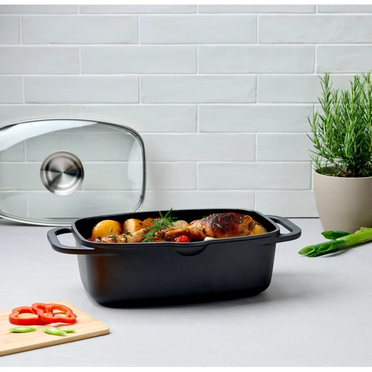 Homeware Alugussbräter quadratisch, Aluminium schwarz, 21.5 x 11 x 33 cm, antihaftbeschichtet – Bild 5