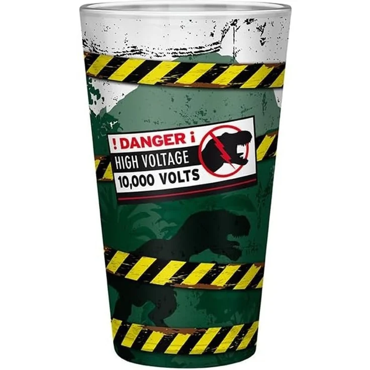 ABYstyle Tasse JURASSIC PARK - Large Glass - 400ml -Danger High Voltage - – Bild 4