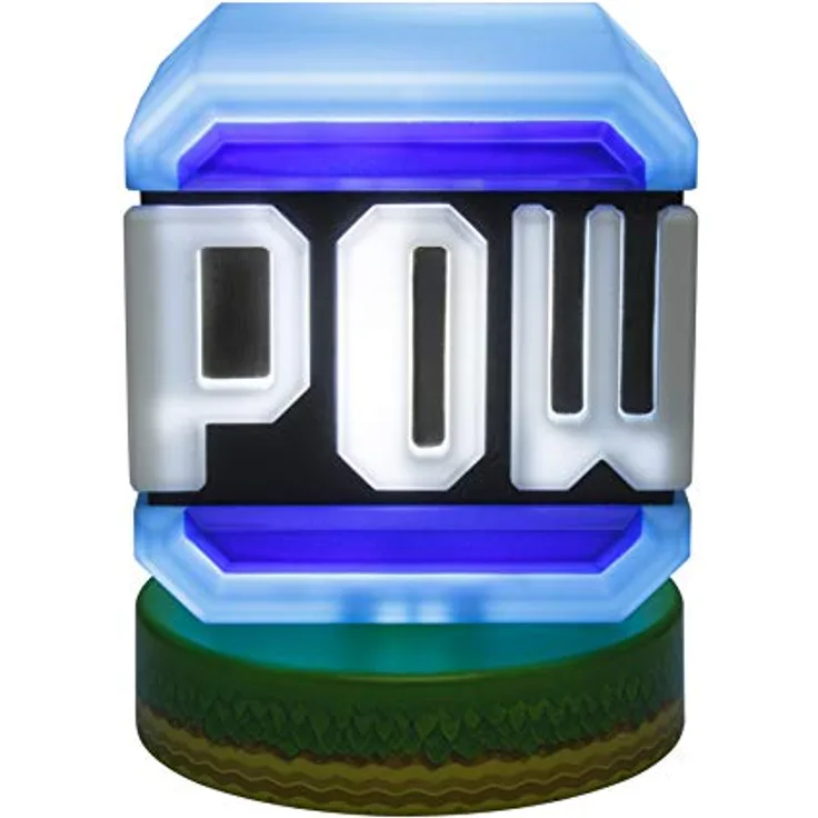 Paladone Icon Licht: Super Mario - Pow Block, 3D Nachtlicht, umweltfreundlich, erfordert 2 AAA-Batterien