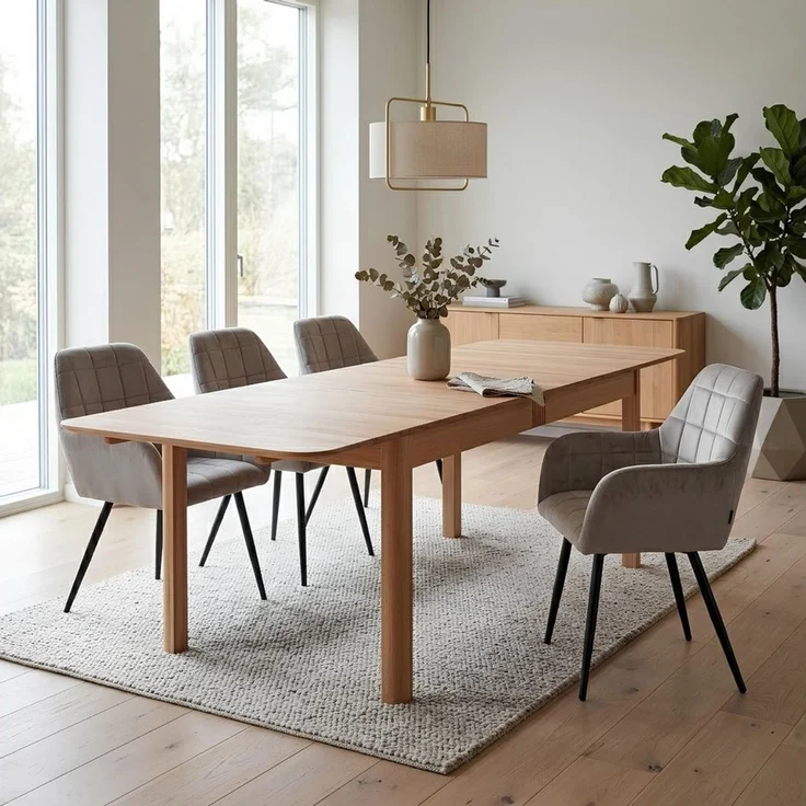 Krok Wood Esstisch Ausziehbare Tisch Louise Buche 160x90х75 cm (220(160+60) x90x75 cm) – Bild 1