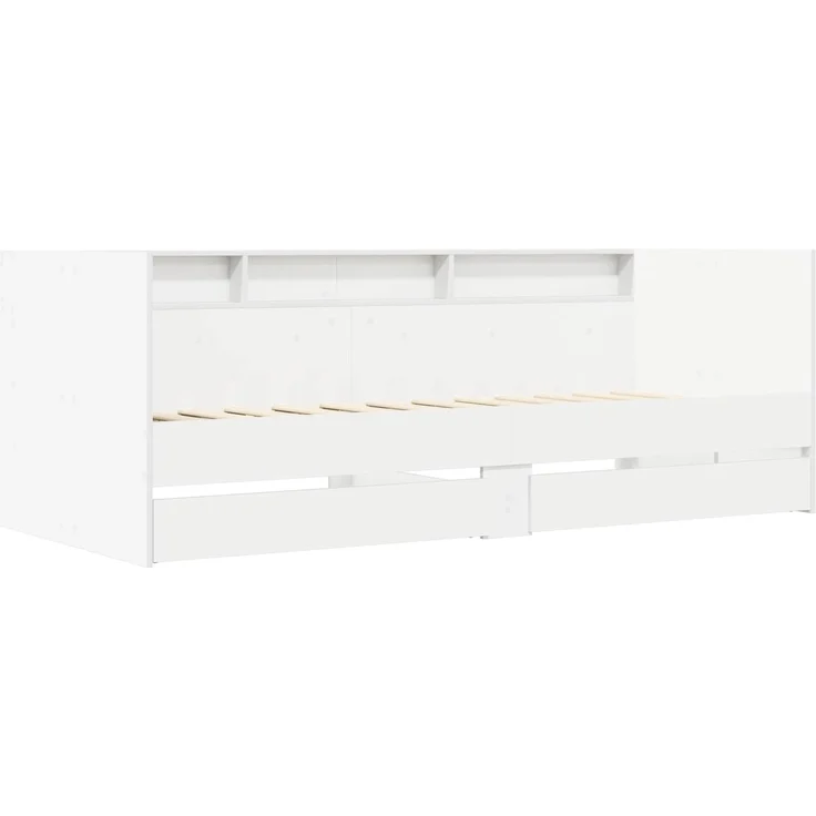 vidaXL Tagesbett mit Schubladen mit Regal Weiß Holzwerkstoff 3429637 – Bild 3