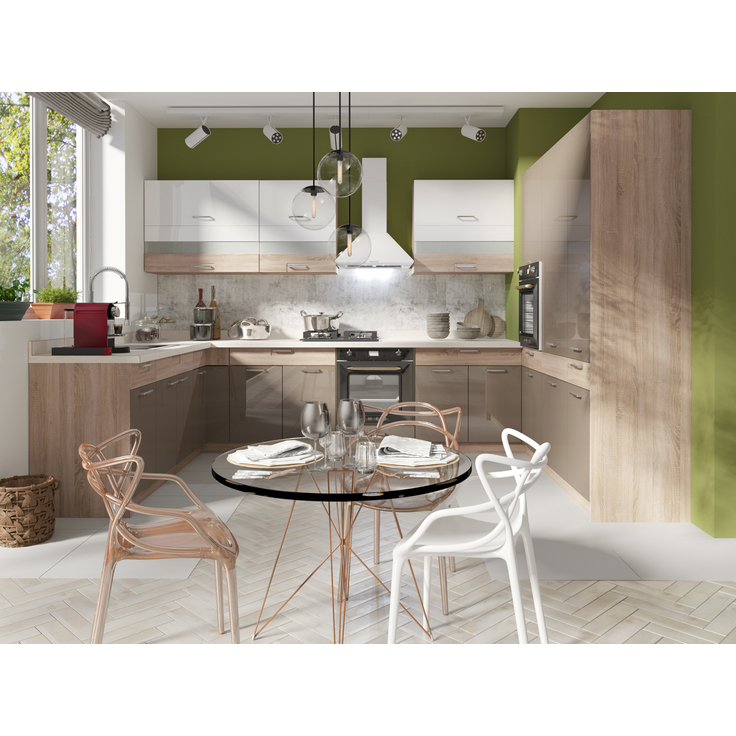 PREMIO 45G – Eckhängeschrank 70 × 40 cm, Beige Hochglanz – Bild 5