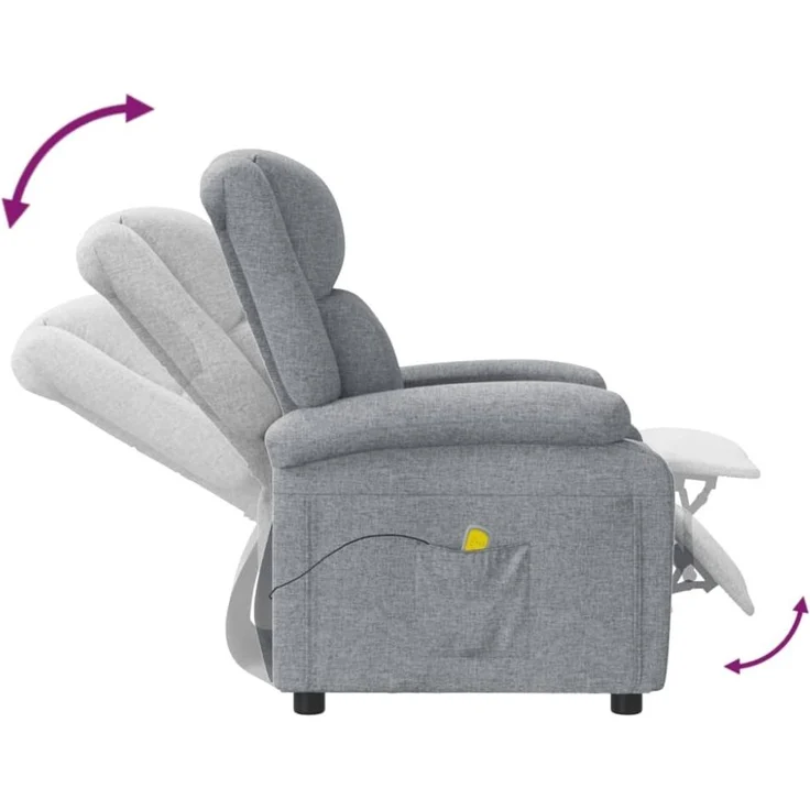 vidaXL Massagesessel Hellgrau Stoff 340936 – Bild 6