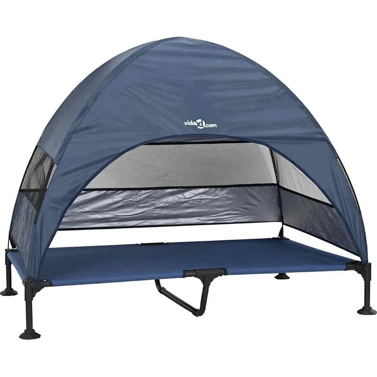 vidaXL Hochgelegtes Hundebett Marineblau 127 x 81 x 108 cm 42008223 – Bild 1