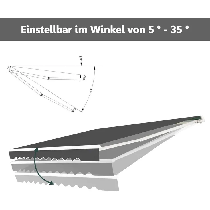 KOMFOTTEU Gelenkarmmarkise Sonnenschutz Anti-UV & Wasserfest, 4x2,5m – Bild 2